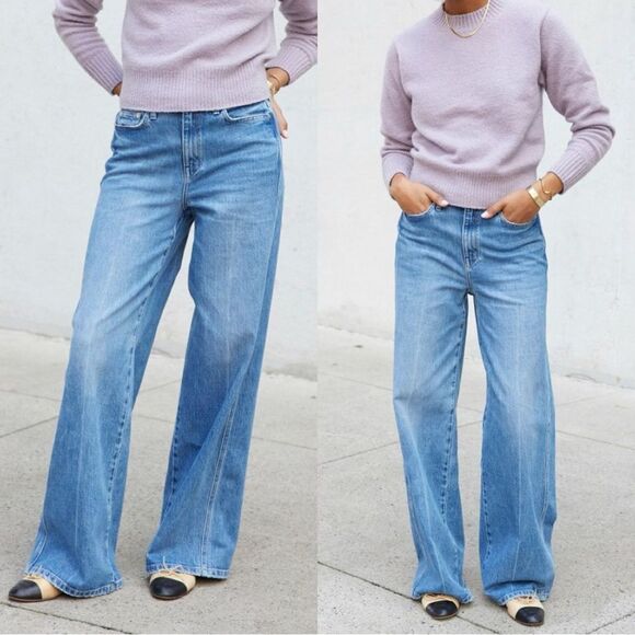 AYR The Top Floor Wide Leg Jeans in Med Wash - Picture 2 of 9